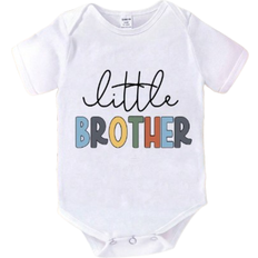Shein Baby Boy Casual Slogan Letter Print Short Sleeve Bodysuit