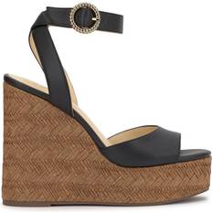 Jessica Simpson Kamindi Ankle-Strap Platform Wedge Sandals - Black
