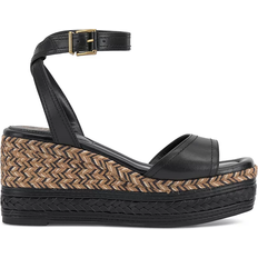 Vince Camuto Women's Lilla Two-Piece Platform Wedge Sandals - Black Leather