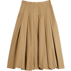 River Island Bubble Hem Midi Skirt - Beige