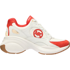 Michael Kors Zuma Two-Tone Leather and Suede Trainer - Red