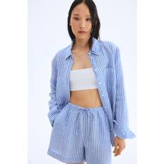 H&M Dame Shorts I Hør Med Snøre - Blå