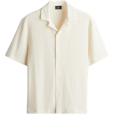 H&M Regular Fit Crinkled Resort Shirt - White