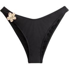 New Look Flower Detail Bikini Bottoms - Black