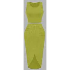 Yellow Suits Shein Breezaya 2pcs Set Women Summer Vacation Outfit - Yellow
