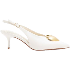 River Island Heart Sling Back Heeled Court Shoes - White