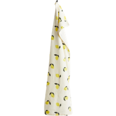 H&M Mönstrad Badhandduk 60x125 Ljusbeige Citroner Handduk Vit (125x60cm)