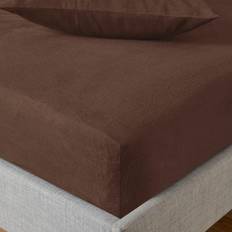 Dunelm Soft & Cosy Luxury Cotton Fitted Pinecone Bed Sheet Brown (200x152cm)