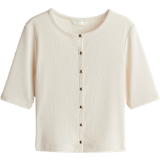 H&M Ribbed Jersey Cardigan - Cream