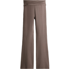 H&M Flared Jersey Trousers - Dark Greige