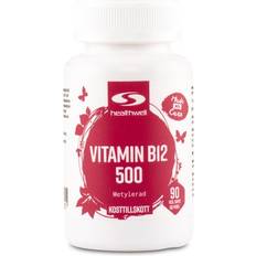 Metylerad b vitamin Healthwell Vitamin B12 500 Methylated 90 st