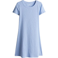 Blue Dresses Children's Clothing H&M Girls Blue Short-Sleeved Jersey Dress - Blue