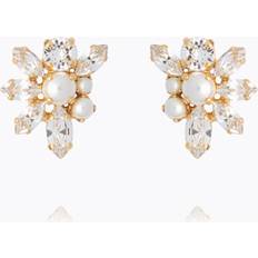 Caroline Svedbom Pärlor Örhängen Caroline Svedbom Floral Pearl Earrings - Gold Pearl/Crystal