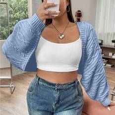 4XL Cardigans Shein Flirla Plus Size Simple Casual Solid Color Open Front Loose Cardigan