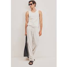 H&M Byxa I Linmix Relaxed Fit - Vit