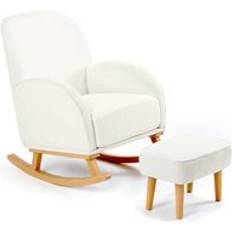 Babymore Freya Nursing Chair With Stool Off White Boucle