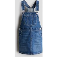 H&M Girls Blue Denim Dungaree Dress - Blue