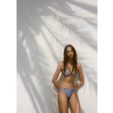Mango Dam Badkläder Mango Triangle Bikini Top with Eyelets Detail - Sky Blue