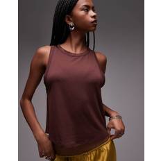 Brown Tank Tops Topshop Soft Loose Tank - Brown