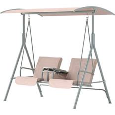 Beige - Stål Hammockar OutSunny Hammock Gunga 2-sits Hollywood Beige 175 x 112 x 165 cm
