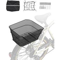 VEVOR Rear Bike Basket Wire Mesh Bicycle Basket with Cargo Net Waterproof Cover