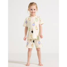 Lindex Sovplagg Lindex Pyjama Tee Shorts Set Aop Summ - Multi/Patterned