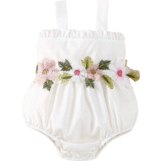 Shein Baby Girl Floral Appliques Frill Trim Cami Bodysuit