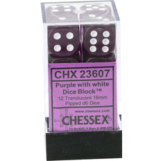 Chessex D6 16mm Purple w/White (12) New