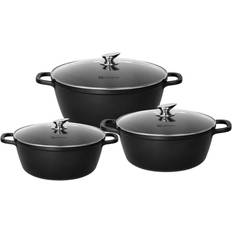 Sq Professional Nea Non-stick Aluminium Matte Black Cookware Set with lid 6 Parts