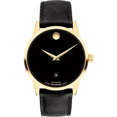 Movado Men's Museum Classic Swiss Automatic Black Leather Watch 40mm
