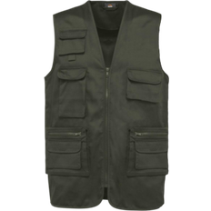 WK. Designed To Work Multi Pocket Lined Polycotton Vest - Dark Khaki