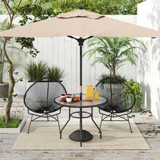 OutSunny Glass-Top Garden Table Tempered Glass Top 100 cm