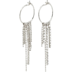 Pilgrim Maja Waterfall Hoops - Silver/Transparent