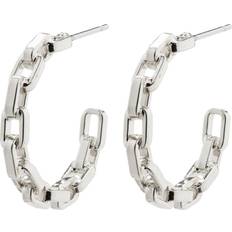 Pilgrim Eira Cable Chain Hoops - Silver