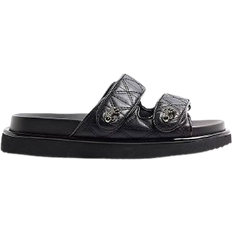 River Island Quilted Chunky Footbed Sandals - Black