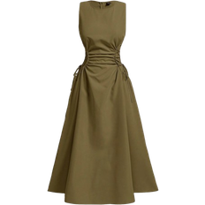 Shein MOD Black Date Night Lateral Cross Frenulum Solid Ruched Detail Long Dress,Summer Dresses For Women