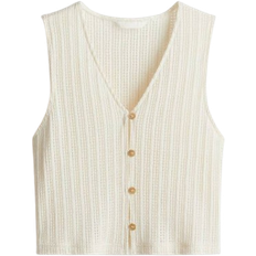 H&M Vest Made of Structured Jersey - Cream