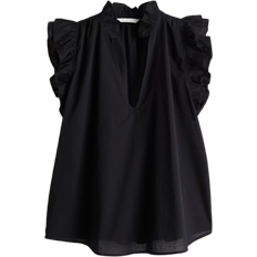 H&M Frill Trimmed Blouse - Black