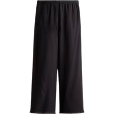 H&M Drawstring Trousers Made of Linen Mix - Dark Gray