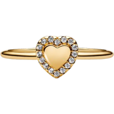 Pandora Engravable Heart Halo Ring - Gold/Transparent