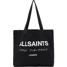 Black - Men Fabric Tote Bags AllSaints Underground Logo Printed Tote Bag - Black/Chalk