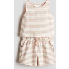 M Övriga sets Barnkläder H&M Orange 2-Delat Bomullsset - Ljusrosa/Randig