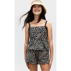 H&M Beige 2-Delat Bomullsset - Beige/Leopardmönstrad