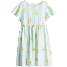 H&M Flutter-Sleeved Cotton Dress - White