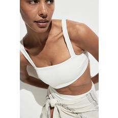 Vita Saronger & Kimonos H&M Dam Vit Sarong I Bomull - Crèmevit/Randig