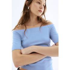 H&M Blusar H&M Off Shoulder-Topp - Ljusblå