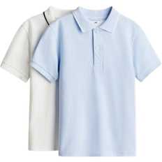 H&M Polo Shirts 2-pack - Light Blue/White (1119686006)