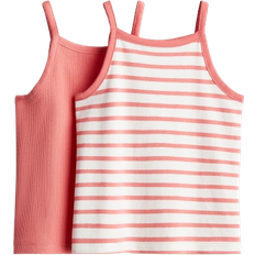 Cotton Tank Tops Children's Clothing H&M Cotton Strappy Tops 2-pack - Pink
