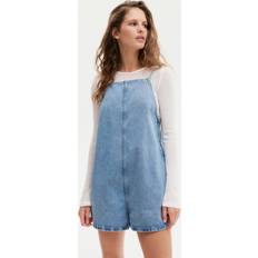 Blåa - Dam Jumpsuits & Overaller H&M Playsuit Med Fyrkantig Halsringning - Denimblå