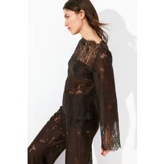 Lace Blouses H&M Ladies Brown Lace Top - Brown
